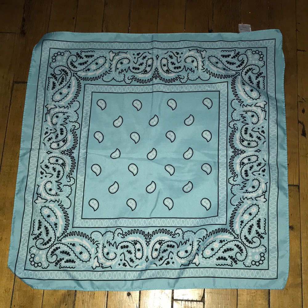 Light Blue Paisley Bandana Scarf